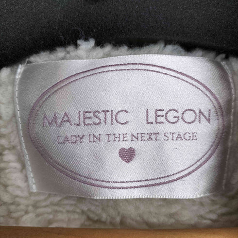 マジェスティックレゴン MAJESTIC LEGON ウール混 フーデットファージャケット レディース JPN:M