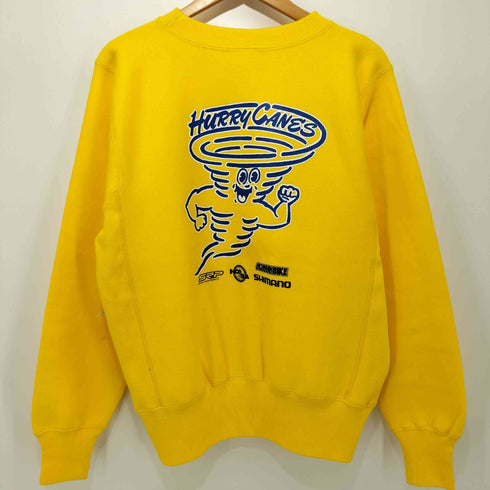 80-90s 自転車 企業ロゴ 両面プリント クルーネックスウェット メンズ import:M