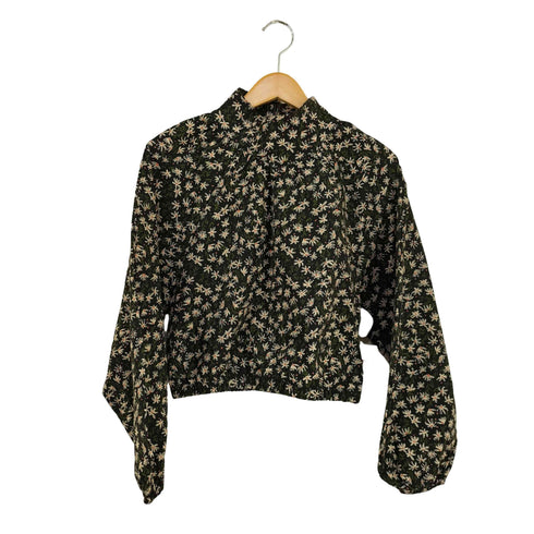 ザラ ZARA フラワーパターン クロップド ブラウス レディース import:S