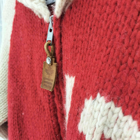 カナディアンセーター CANADIAN SWEATER カナダ製 HAND KNIT ウール100% 12 フルジップ カウチン ニット ジャケット メンズ