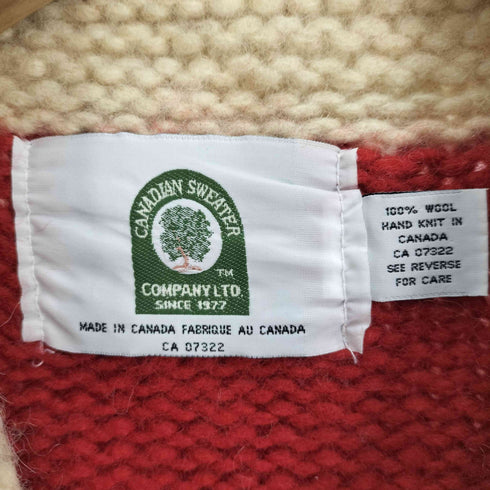 カナディアンセーター CANADIAN SWEATER カナダ製 HAND KNIT ウール100% 12 フルジップ カウチン ニット ジャケット メンズ