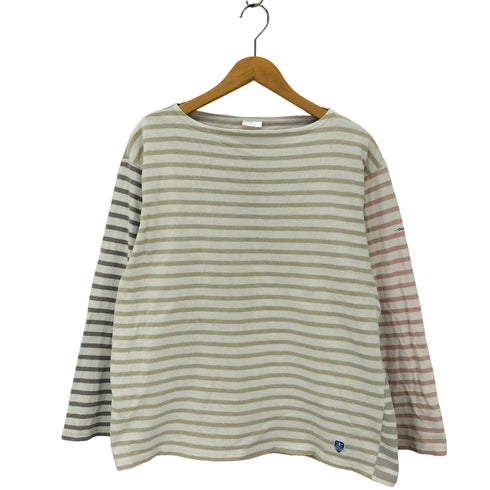 オーチバル ORCIVAL フランス製 マルチカラー Uネックバスクシャツ メンズ