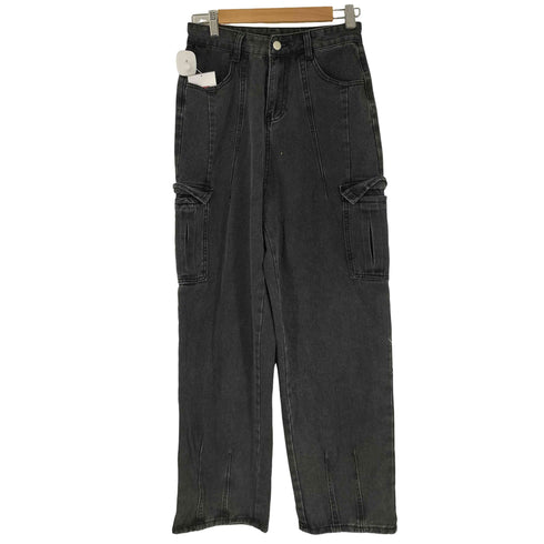 ブラックデニムカーゴパンツ レディース JPN:M