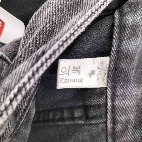 ブラックデニムカーゴパンツ レディース JPN:M