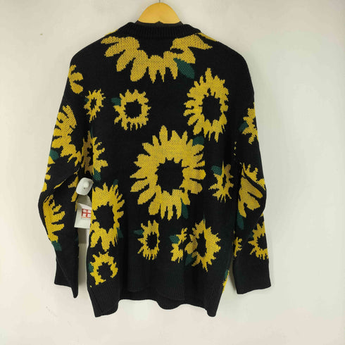 花柄クルーネックニット ひまわり メンズ JPN:XL