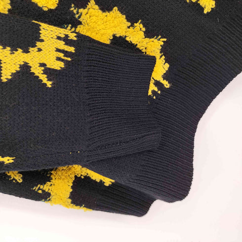 花柄クルーネックニット ひまわり メンズ JPN:XL