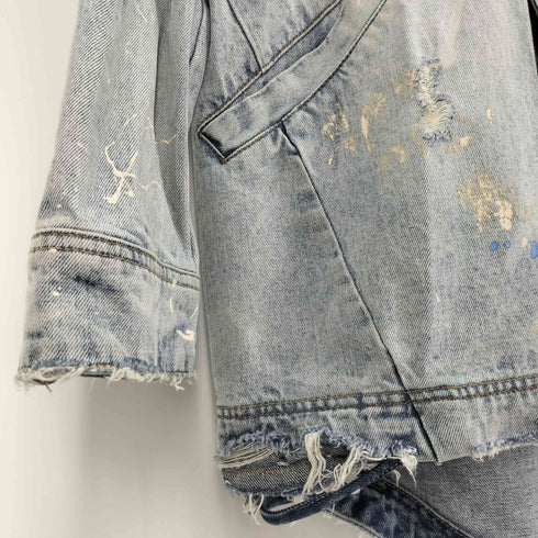 ビリオネアボーイズクラブ Billionaire Boys Club クラッシュ ペイント 加工 デニム モッズコート ジャケット メンズ JPN:L