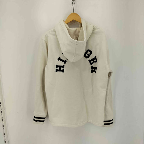 トミーヒルフィガー TOMMY HILFIGER 背面アーチロゴ刺繍 袖リブ ジップアップパーカー メンズ import:L