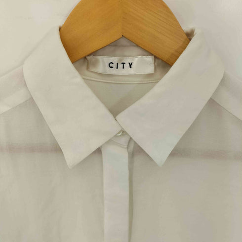シティー CITY TOKYOBASE キュプラコットン 比翼 レギュラーカラーシャツ レディース JPN:1