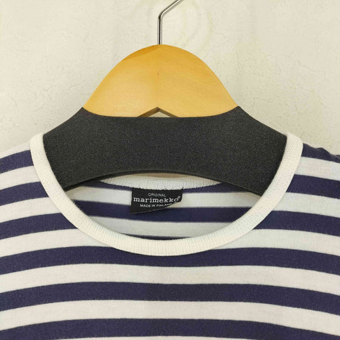 マリメッコ marimekko MADE IN FINLAND マリンボーダー コットンS/Sワンピース レディース 130