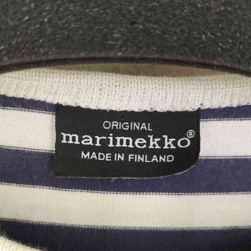 マリメッコ marimekko MADE IN FINLAND マリンボーダー コットンS/Sワンピース レディース 130