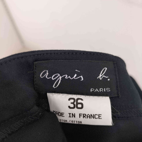アニエスベー agnes b. PARIS MADE IN FRANCE バックスリット コットンナイロン タイトスカート レディース EUR:36