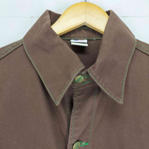 ポインター POINTER MADE IN USA ダック地 グリーンステッチ マルチポケットワークジャケット メンズ US:44