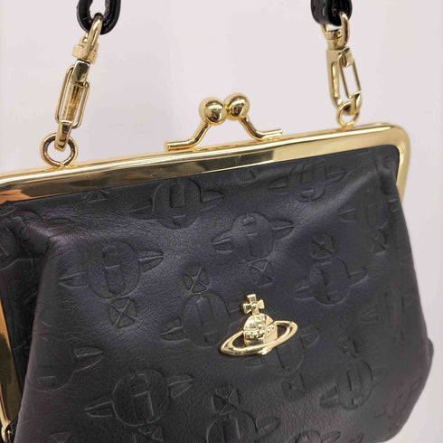 ヴィヴィアンウエストウッドアクセサリー Vivienne Westwood Accessories オーブ型押し がま口 ハンド バッグ レディース