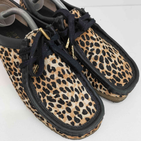 クラークスオリジナルズ Clarks ORIGINALS Wallabee Leopard ワラビー レオパード柄 モカシン シューズ レディース JPN:24.5