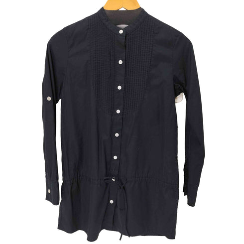 ヘッドポータープラス HEAD PORTER PLUS フロントプリーツノーカラー L/S シャツ レディース