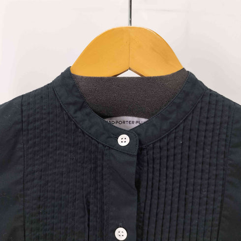 ヘッドポータープラス HEAD PORTER PLUS フロントプリーツノーカラー L/S シャツ レディース
