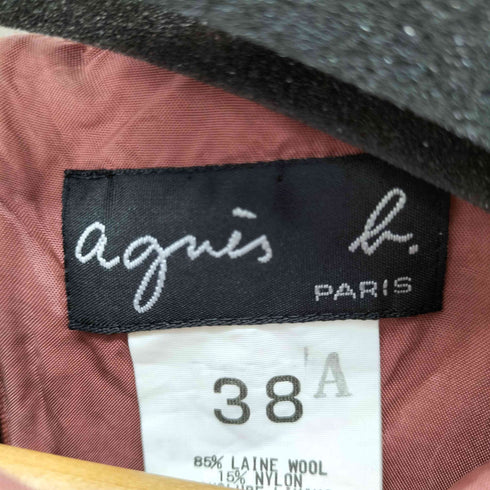 アニエスベー agnes b. PARIS ナイロン混ウールノースリーブワンピース レディース FR:38