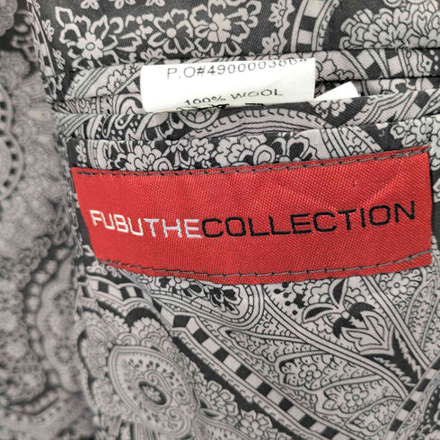 フブ FUBU THE COLLECTION 背抜きペイズリー柄 ピンストライプ4Bウールテーラードジャケット オーバーサイズ メンズ 46L