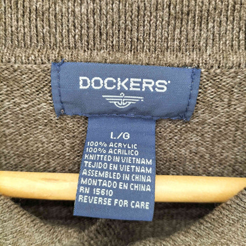ドッカーズ DOCKERS 総柄アクリルニットポロ メンズ L/G