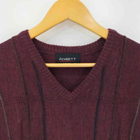 PURE WOOL 3Dニットベスト メンズ import:XL