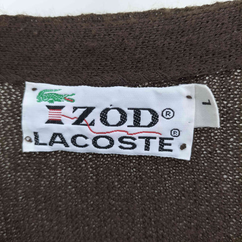 アイゾッドラコステ IZOD LACOSTE 70S 赤糸巻きタグ ワンポイント刺繍 アクリル カーディガン メンズ import:L
