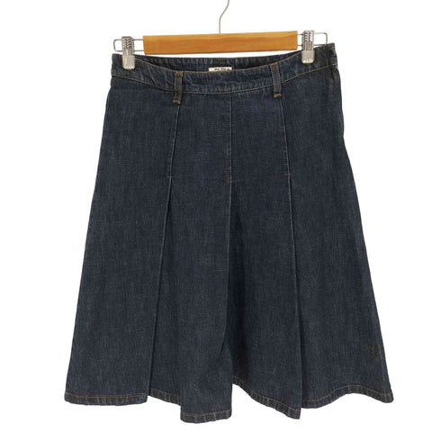 ミュウミュウ miu miu 90-00S イタリア製 Tuck Denim Skirt タック デニム スカート レディース 28