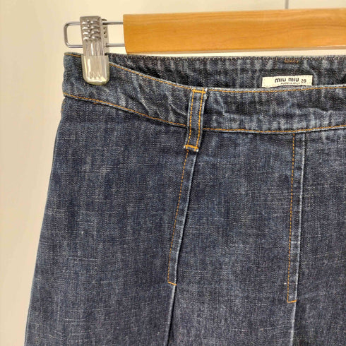 ミュウミュウ miu miu 90-00S イタリア製 Tuck Denim Skirt タック デニム スカート レディース 28