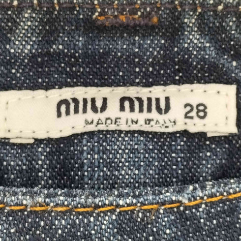 ミュウミュウ miu miu 90-00S イタリア製 Tuck Denim Skirt タック デニム スカート レディース 28