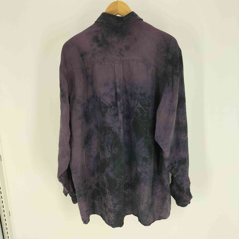 DEEF イタリア製 PURE SILK タイダイ染 シルク 総柄 L/S シャツ メンズ