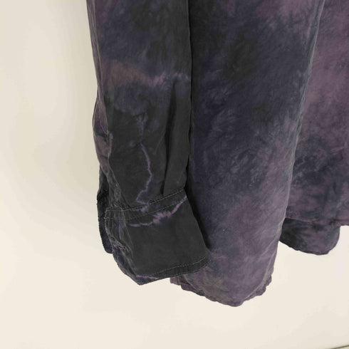DEEF イタリア製 PURE SILK タイダイ染 シルク 総柄 L/S シャツ メンズ