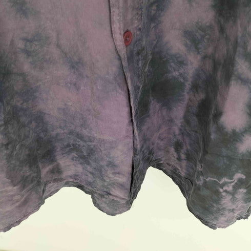 DEEF イタリア製 PURE SILK タイダイ染 シルク 総柄 L/S シャツ メンズ