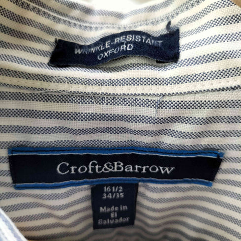 クラフトアンドバロー Croft&Barrow リメイク ストライプ ボウタイ シャツ レディース 16 1/2