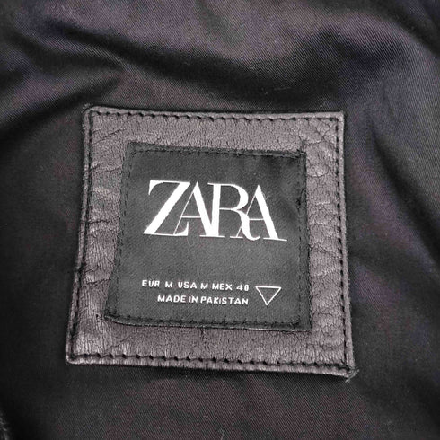 ザラ ZARA レザー ライダースジャケット メンズ JPN:M