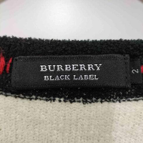 バーバリーブラックレーベル BURBERRY BLACK LABEL ホース刺繍ロゴ ボーダーパイルニット メンズ 2