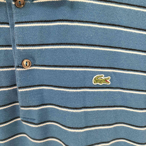 ラコステ LACOSTE ペルー製 ボーダー 鹿の子 ポロシャツ メンズ JPN:4