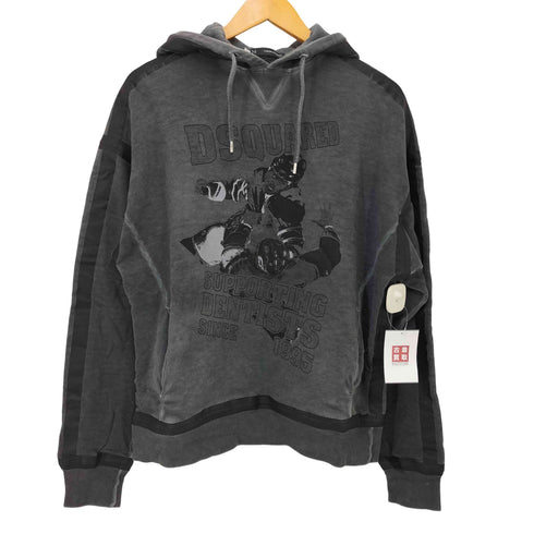 ディースクエアード DSQUARED2 補強テープデザインUSED加工プルオーバー メンズ S