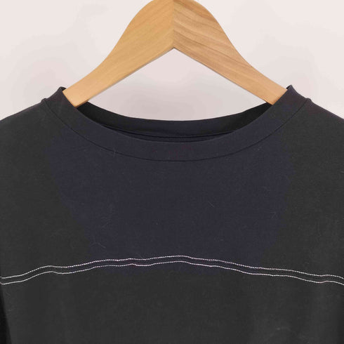 andme 配色ステッチ オーバーサイズ 長袖 Tシャツ ワンピース レディース JPN:M