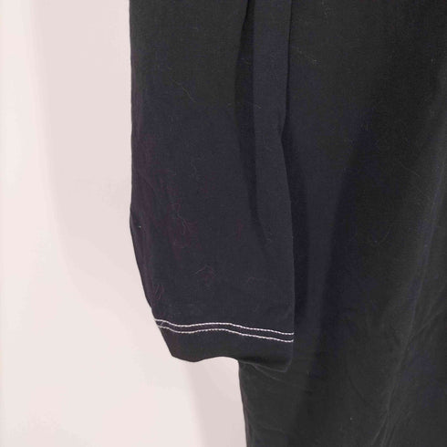 andme 配色ステッチ オーバーサイズ 長袖 Tシャツ ワンピース レディース JPN:M