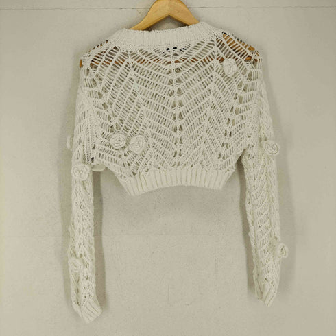 ザラ ZARA 花モチーフ 編み込みニット レディース JPN:M