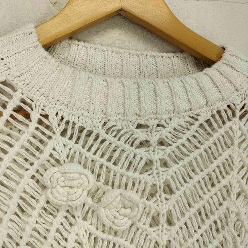 ザラ ZARA 花モチーフ 編み込みニット レディース JPN:M