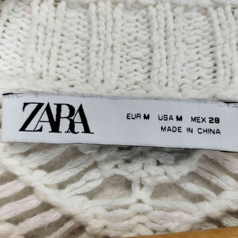 ザラ ZARA 花モチーフ 編み込みニット レディース JPN:M