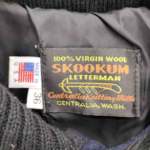スクーカム SKOOKUM USA製 MELTON AWARD JACKET メルトン レザー アワードジャケット メンズ US:36
