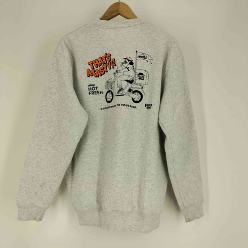 PIZZA DAD SWEAT プリント クルーネック スウェット メンズ