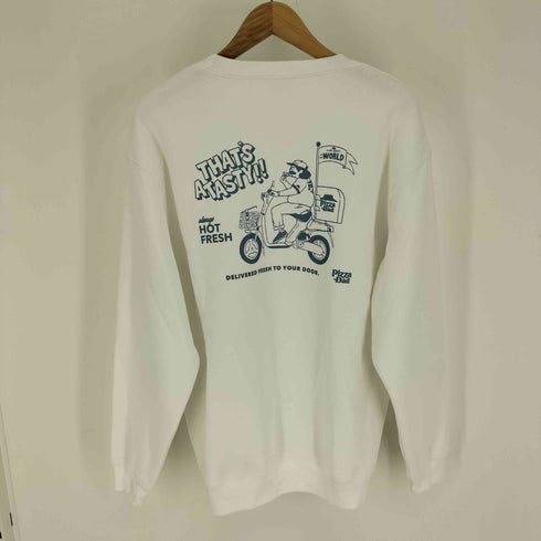 PIZZA DAD SWEAT プリント クルーネック スウェット メンズ