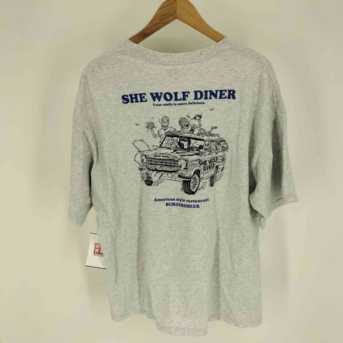 フリークスストア FREAKS STORE 23SS SHE WOLF DINER 別注 バック プリント クルーネック Tシャツ メンズ JPN:M