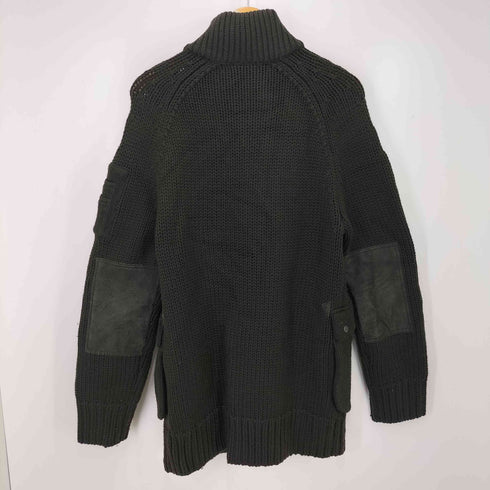 ラルフローレン RALPH LAUREN レザーエルボパッチ付き ニットジャケット メンズ M