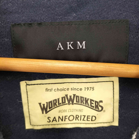 エーケイエム AKM WORLDWORKERS SANFORIZED ボーダージップアップパーカー メンズ S