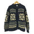 H.RIPAS バーズアイ ノルディック 柄 ウール ジップアップ ニット メンズ import:M
