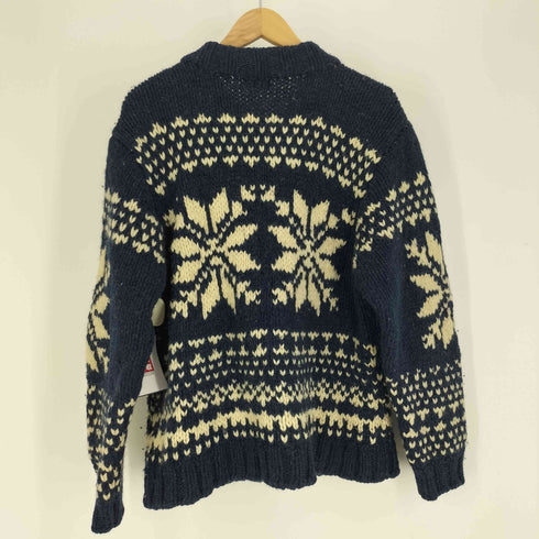 H.RIPAS バーズアイ ノルディック 柄 ウール ジップアップ ニット メンズ import:M